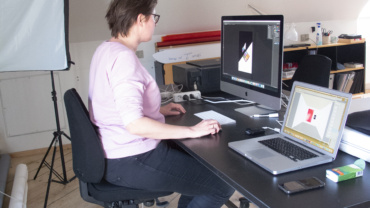 Joyce i fotoværkstedet